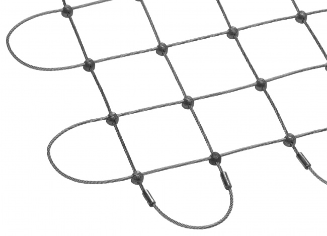 Stainless Steel Wire Rope Net by the m² (3.0 mm/75 mm) | Safetynet365