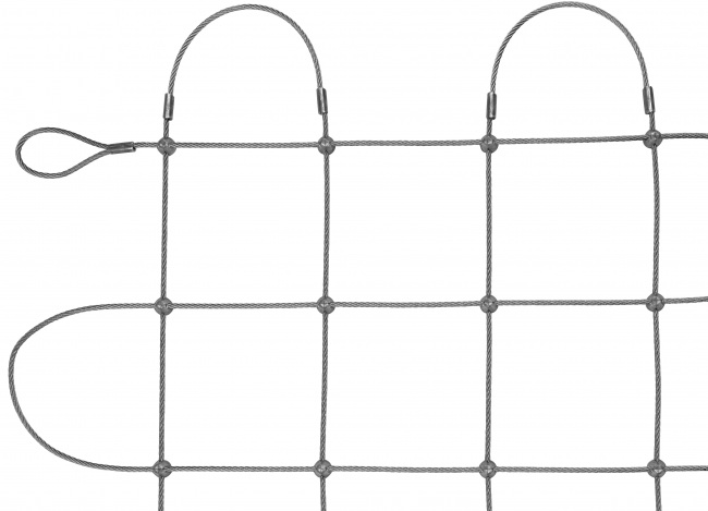 Edelstahl-Seilnetz per m² (4,0 mm/125 mm) | Schutznetze24
