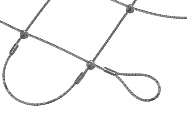 Edelstahl-Seilnetz per m² (4,0 mm/125 mm) | Schutznetze24