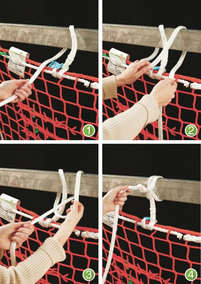 Auffangnetz per m² (nach Maß) mit Aufhängeseilen | Schutznetze24