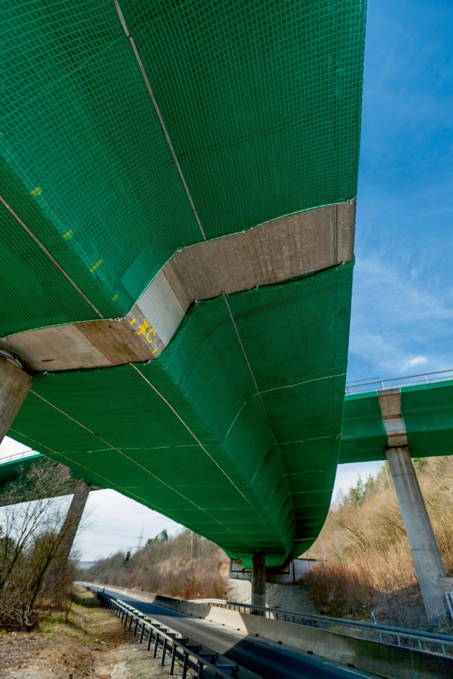 Bridge Safety Net with covering tarpaulin by the m² | Safetynet365