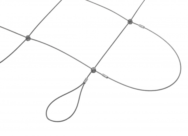 Stainless Steel Wire Rope Mesh by the m² with 200 mm Mesh Size | Safetynet365