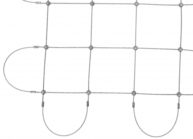 Maßgefertigtes Stahlnetz mit 100 mm Maschenweite | Schutznetze24