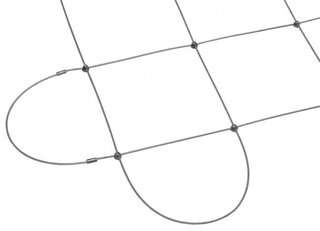 Tailor-made Stainless Steel Rope Mesh with 3.0 mm Rope Diameter | Safetynet365