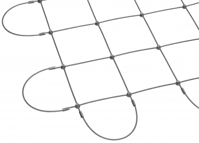 Stainless Steel Wire Rope Mesh by the m² with 4.0 mm Rope Diameter | Safetynet365