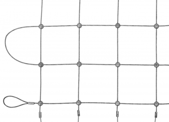 Steel Wire Rope Mesh by the m² with 75 mm Mesh Size | Safetynet365
