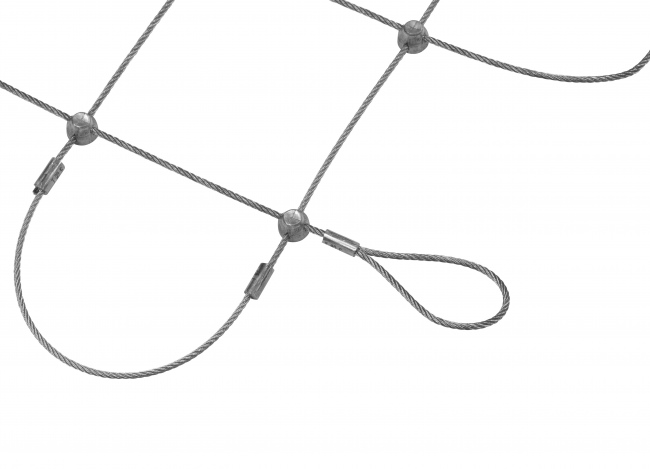 Steel Wire Rope Mesh by the m² with 75 mm Mesh Size | Safetynet365