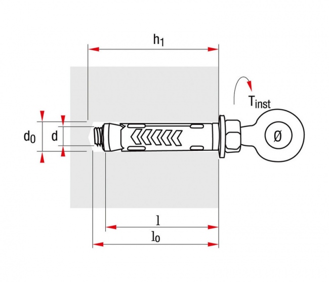 Heavy-Duty Anchor Bolt M12 with Eyelet | Safetynet365