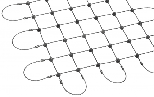 Custom-made Stainless Steel Wire Rope Mesh with 50 mm Mesh Size | Safetynet365