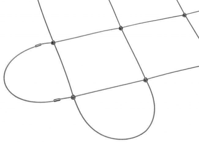 Wire Rope Netting by the m² with 250 mm Mesh Size | Safetynet365