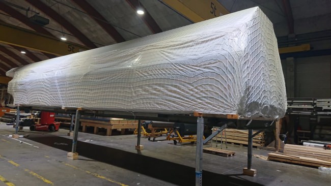 Kundenfoto von Schutznetz per m² (nach Maß) 4,0/130 mm, weiß 