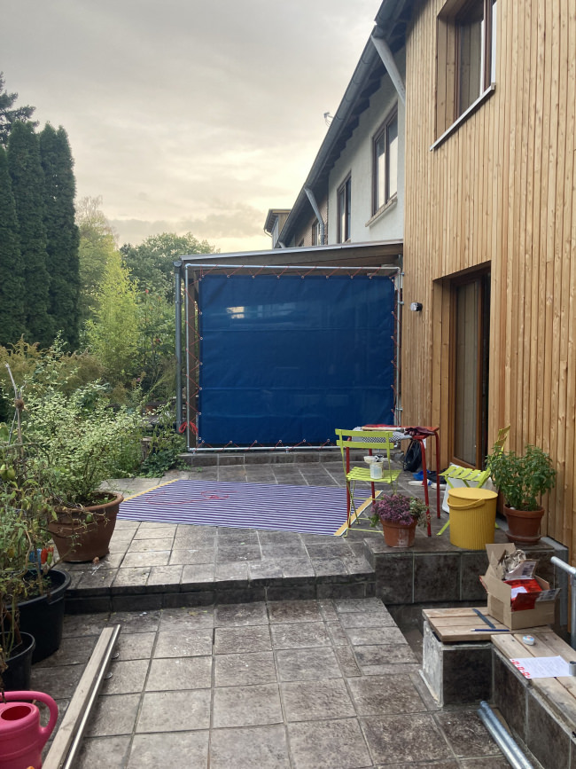 Kundenfoto von Gewebeplane mit 90% Schattierwert nach Maß 