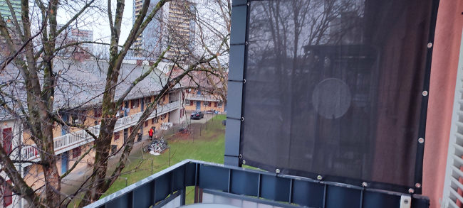 Kundenfoto von Gewebeplane mit 90% Schattierwert nach Maß 