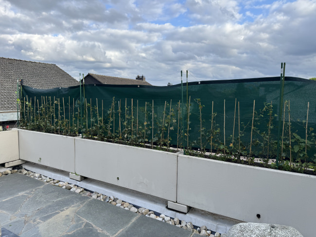 Kundenfoto von Gewebeplane mit 90% Schattierwert nach Maß 