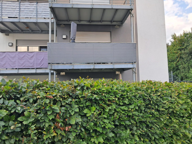 Kundenfoto von Gewebeplane mit 90% Schattierwert nach Maß 