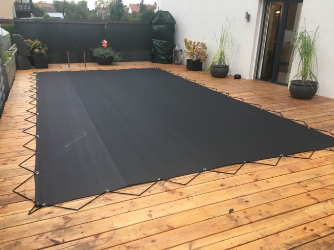 Kundenfoto von Gewebeplane mit 90% Schattierwert nach Maß 