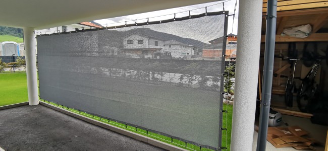 Kundenfoto von Windschutznetz nach Maß für Heim, Garten und Sport 