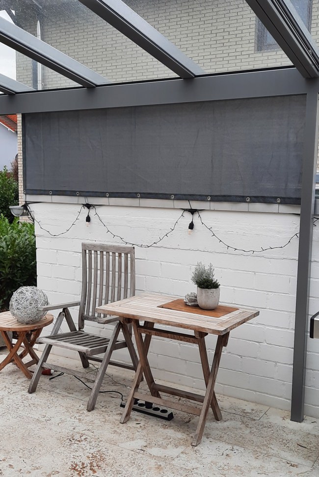 Kundenfoto von Gewebeplane mit 90% Schattierwert nach Maß 