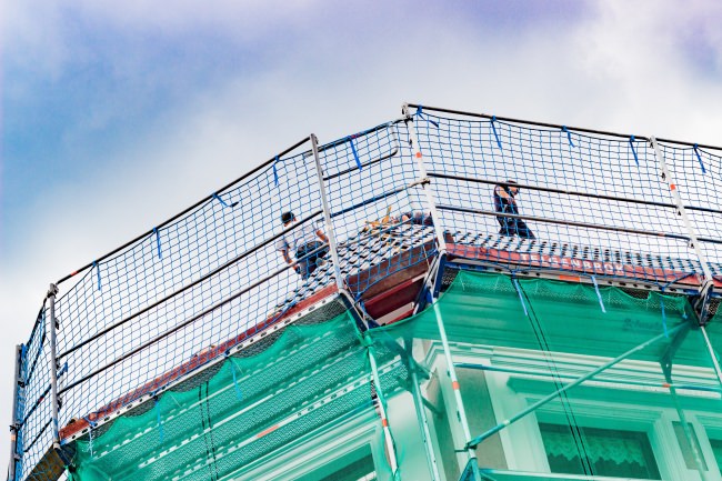 Kundenfoto von Scaffolding Net 1.50x10.00 m with Quick-Release Straps 