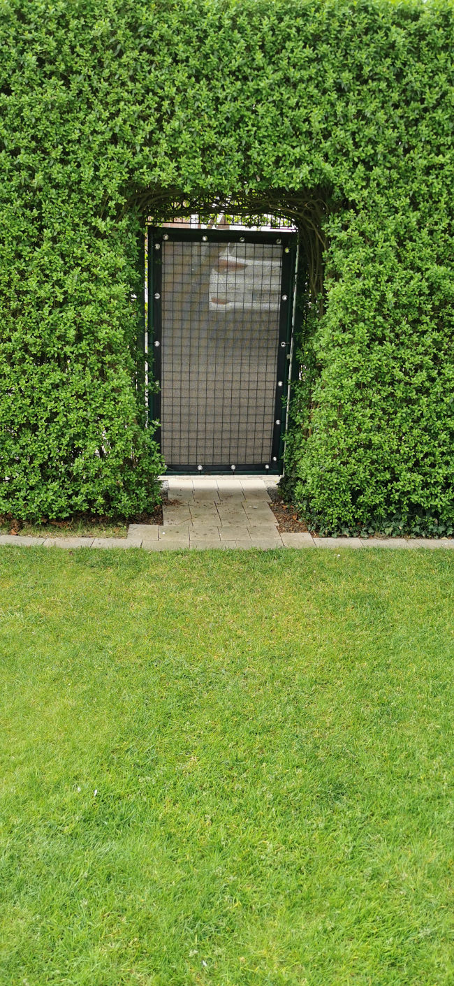 Kundenfoto von Gewebeplane mit 90% Schattierwert nach Maß 