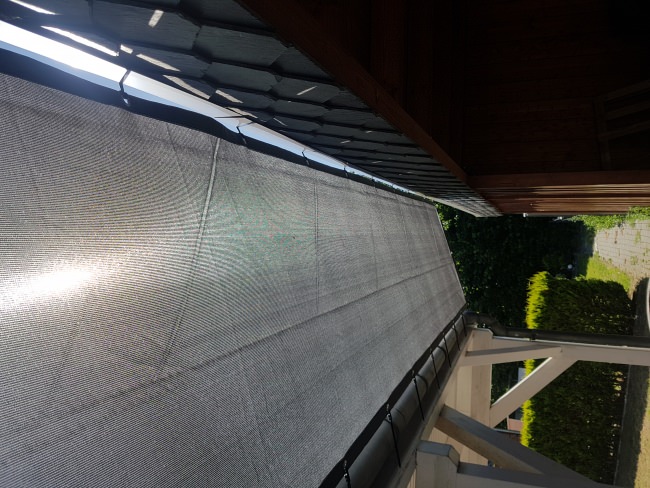 Kundenfoto von Gewebeplane mit 90% Schattierwert nach Maß 
